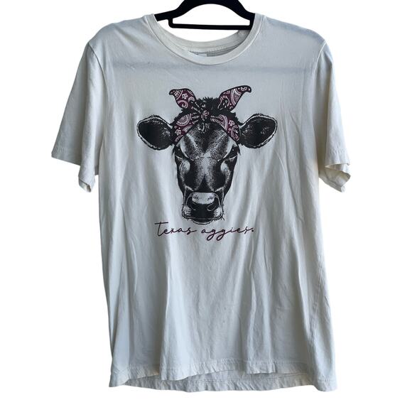 Bella Canvas Tops - Bella Canvas Cow Texas Aggies ladies L T-Shirt